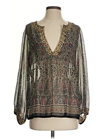 Joie Long Sleeve Silk Top (view 1)