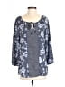 Fred David Blue 3/4 Sleeve Blouse Size S - photo 1