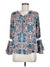 Hippie Rose Teal Long Sleeve Blouse Size M - photo 1