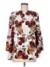 Unbranded Floral White 3/4 Sleeve Blouse Size L (estimated) - photo 1