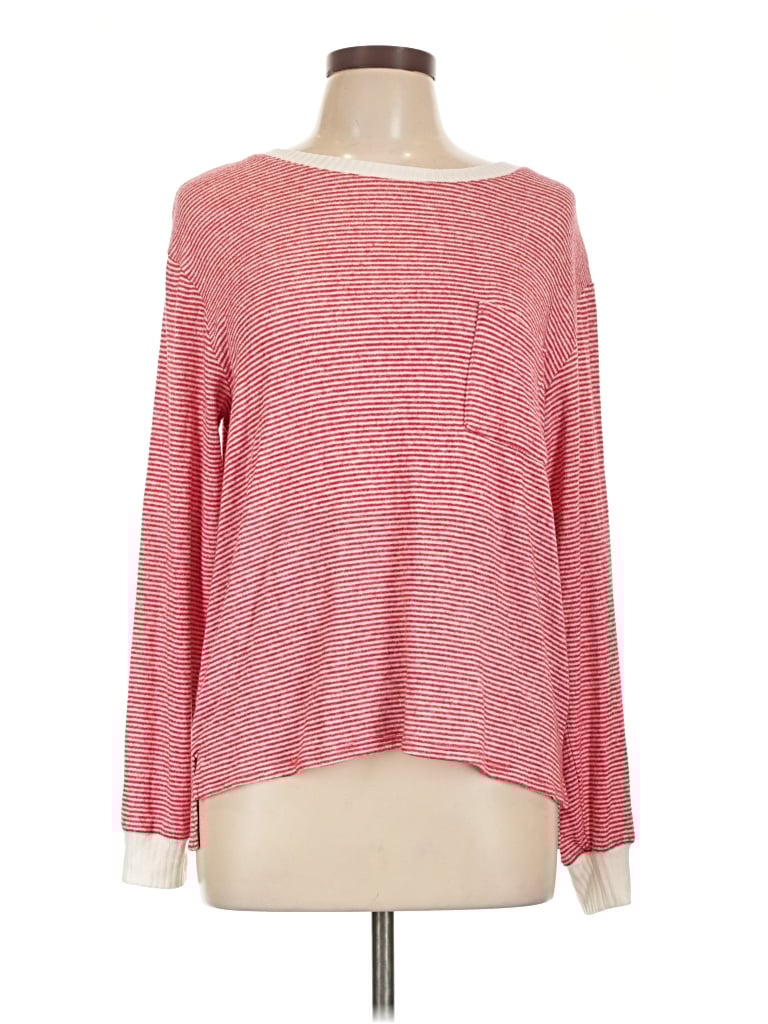 Pre-owned Honeydew Long Sleeve Top Red Boatneck Tops