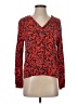 Hinge 100% Viscose Red Long Sleeve Blouse Size S - photo 1