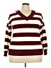 Lane Bryant Stripes Burgundy Pullover Sweater Size 18 - 20 Plus - photo 1