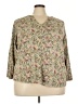 dip Floral Tan 3/4 Sleeve Blouse Size 2X - photo 1