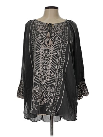Johnny Was 3/4 Sleeve Silk Top (view 1)