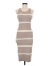 Endless Blu Stripes Tan Casual Dress Size M - photo 1