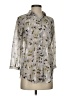 CAbi 100% Polyester Floral Multi Color Silver 3/4 Sleeve Blouse Size XXS - photo 1