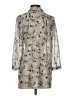 CAbi 100% Polyester Floral Multi Color Silver 3/4 Sleeve Blouse Size XXS - photo 2