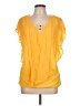 AB Studio Yellow Short Sleeve Blouse Size L - photo 1