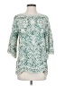 Solitaire 100% Rayon Green 3/4 Sleeve Blouse Size S - photo 1