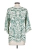 Solitaire 100% Rayon Green 3/4 Sleeve Blouse Size S - photo 2