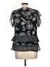 CAbi 100% Polyester Black Short Sleeve Blouse Size M - photo 2
