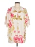 Unbranded Floral Ivory Short Sleeve Blouse Size M - photo 1