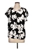 Simply Vera Vera Wang 100% Polyester Black Short Sleeve Blouse Size L - photo 1