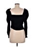 Astr 100% Polyester Black Long Sleeve Top Size M - photo 2