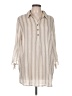Como Black Ivory 3/4 Sleeve Button-Down Shirt Size L - photo 1