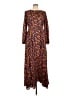 Unbranded 100% Polyester Print Brown Casual Dress Size 10 - photo 1