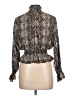J for Justify 100% Polyester Animal Print Brown Long Sleeve Blouse Size L - photo 2
