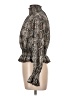 J for Justify 100% Polyester Animal Print Brown Long Sleeve Blouse Size L - photo 5