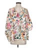 Sterling Kreek Floral White 3/4 Sleeve Blouse Size S - photo 1