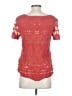 Deletta 100% Nylon Red Short Sleeve Top Size S - photo 2