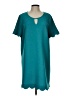 Assorted Brands Solid Teal Casual Dress Size L - photo 1