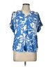 AUW Blue Short Sleeve Blouse Size L - photo 1