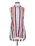 DR2 100% Rayon Stripes Blue Sleeveless Button-Down Shirt Size S - photo 1