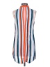 DR2 100% Rayon Stripes Blue Sleeveless Button-Down Shirt Size S - photo 2