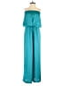 OVERLOVER 100% Polyester Solid Teal Jumpsuit Size S - photo 1
