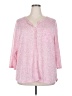 Kate and Sam Pink Long Sleeve Henley Size 2X - photo 1