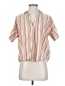 Madewell Stripes Tan Short Sleeve Blouse Size XS - photo 1