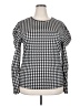 Shein Curve Houndstooth Silver Long Sleeve Blouse Size 20 Plus (4) - photo 1