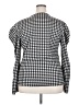Shein Curve Houndstooth Silver Long Sleeve Blouse Size 20 Plus (4) - photo 2