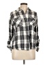 Sam Edelman 100% Rayon Plaid Gray 3/4 Sleeve Button-Down Shirt Size L - photo 1