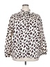 ELOQUII 100% Polyester Animal Print Ivory Long Sleeve Blouse Size 20 - photo 1