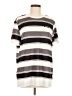 Shein Stripes Silver Short Sleeve T-Shirt Size M - photo 1