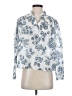 Ann Taylor 100% Cotton Floral Blue 3/4 Sleeve Blouse Size XS - photo 1
