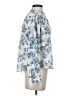 Ann Taylor 100% Cotton Floral Blue 3/4 Sleeve Blouse Size XS - photo 4