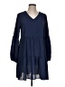 Unbranded Solid Blue Casual Dress Size L - photo 1