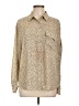 Pleione 100% Polyester Animal Print Tan Long Sleeve Blouse Size L - photo 1