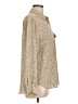 Pleione 100% Polyester Animal Print Tan Long Sleeve Blouse Size L - photo 4