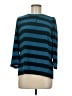 Tegan 100% Silk Teal 3/4 Sleeve Top Size 6 - photo 1