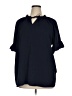 Unbranded 100% Polyester Blue Short Sleeve Blouse Size 1X - photo 1