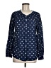 Talbots Polka Dots Blue Long Sleeve Blouse Size M - photo 1