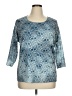 Studio 1940 Blue 3/4 Sleeve Top Size XL - photo 1