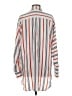Tome 100% Silk Stripes Silver Long Sleeve Silk Top Size M - photo 2