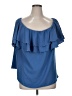 Jennifer Lopez 100% Polyester Blue Short Sleeve Blouse Size XL - photo 1