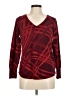 Chico's Print Burgundy Pullover Sweater Size Med (1) - photo 1
