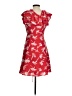 French Connection 100% Polyester Tropical Red Cocktail Dress Size 2 - photo 2